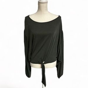Ollie Pearl Bohemian Scoop Neck Blouse Tie & Elastic Waist |Elastic Wrist Size S
